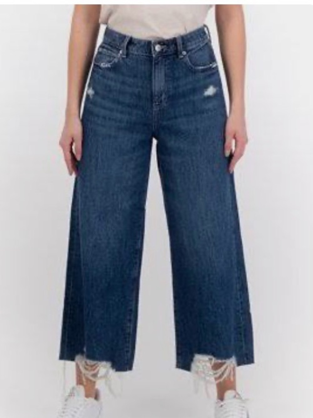 Special A Wide Leg Distressed Women's Jeans - Blue